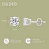 Gilded IGI Certified Lab-Grown Diamond 14KT White & Yellow Gold Stud Earrings for Women 4-Prong Basket, Round & Princess Cut, 1-2-3 Carat Total Weight - 4 of 4