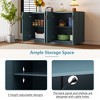 TIRAMISUBEST Buffet Cabinet with Storage, Sideboard Cabinet with Ample Storage Space,4 Fluted Doors Credenza Storage Cabinet with Adjustable Shelves - 4 of 4
