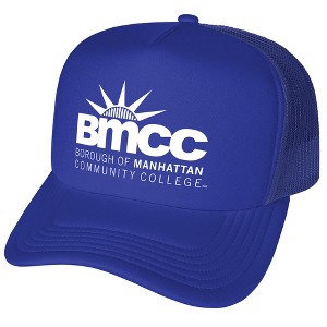 Borough Of Manhattan Community College Primary Logo Foam Trucker Cap Royal Os - 1 of 4