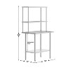 Flash Furniture Rawcliffe Portable Prep and Work Table with 18 Gauge Stainless Steel Top Shelf and Double Overshelves and Galvanized Steel Undershelf - 4 of 4