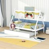 Twin Size Tent Floor Bed Frame, House Top Bed With Trundle, Pull Out Bed, Easy Assembly, Slat Mattress Foundation, No Box Spring Needed - 2 of 4
