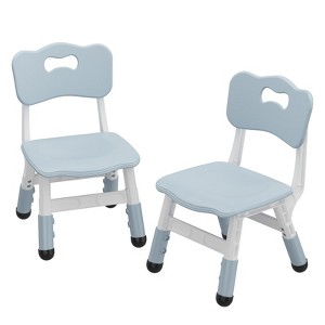 2PCS Adjustable Kid Chairs, 3 Level Height Adjustable Preschool Chair with Non-Slip Pads, Child Dining Chairs for Home, Max Load 180 Lbs - 1 of 4