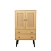 Angel Sar 2 Drawer Wood Rattan Sideboard, Buffet Cabinet, Storage Cabinet for Kitchen - 4 of 4