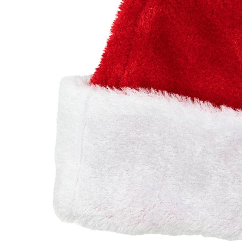 Northlight Unisex Adult Plush Christmas Santa Hat - Large - Red and White, 2 of 7