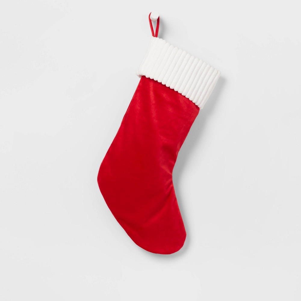 20" Reversible Christmas Holiday Stocking Red/Gray - Wondershop™