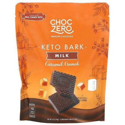 ChocZero, Keto Bark, Milk Caramel Crunch, 15 Mini Packs, 6 oz