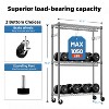 AZL1 Life Concept Garment Rack Rolling Heavy Duty 3 Tiers Adjustable Wire Shelving with 2 Rods Side Hooks for Laundry, Silver, 45.7"*16.6"*4.6" - 3 of 4