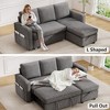 Vipbear 2 in 1 Pull Out Couch with Reversible Storage Chaise Gray 81" Sectional Sleeper Sofa Bed L-Shaped Couch with Side Pockets,Tool-Free Assembly - 3 of 4