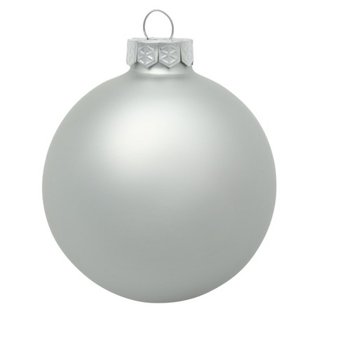 Northlight 8ct Matte Silver Glass Ball Christmas Ornaments 3.25 (82mm)