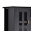 72" Solid Wood TV Media Stand with Handcrafted Finish, Cord Management, and Tempered Glass Doors for Living Room and Bedroom - 2 of 4