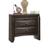 Vynxaria Contemporary 2-Drawer Nightstand - Solid Wood, Felt-Lined Top Drawer, Nickel Oval Knob Pulls - 2 of 4
