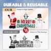 9.8 FT Christmas Inflatable Decoration, Inflatable Santa Claus and Snowman Holding Merry Christmas Sign Blow Up Yard Decorations for Holiday Party - 4 of 4