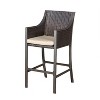 CAVINAS Swivel Patio Bar Stool, Aluminium Counter Stool Chair with Rolled Armrests for Garden, Kitchen, Dining Room - 3 of 4