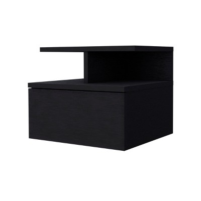 GlasFlength Nightstands Modern Nightstand Bedroom Nightstand Elegant Bedside Table with Drawer for Living Room, Black, 14"*13.2"*11.6"