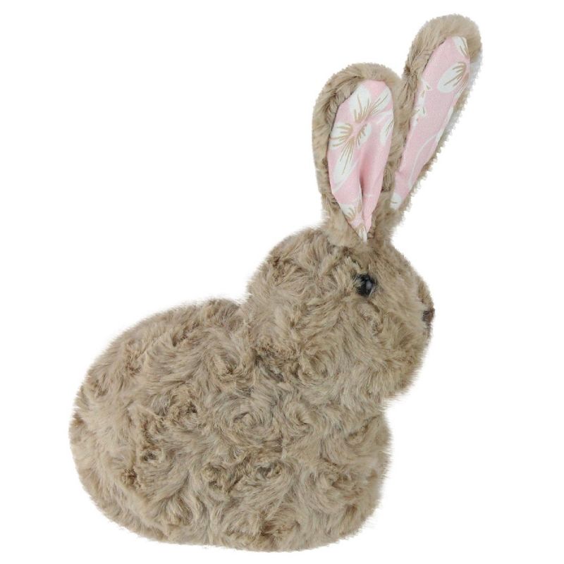 Northlight 8" Plush Floral Eared Bunny Easter Rabbit Spring Figure - Brown/Pink, 2 of 4