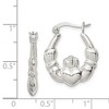 Black Bow Jewelry Sterling Silver Claddagh Hoop Earrings - 22mm (7/8 in) - 2 of 3