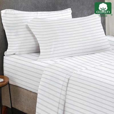 Classic Stripe Full Size Cotton Deep Pocket Sheet Set