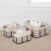 happimess Callan Vintage Industrial Handmade Wire Metal Nesting Storage Baskets with Wood Handles and Fabric Liner - 2 of 4