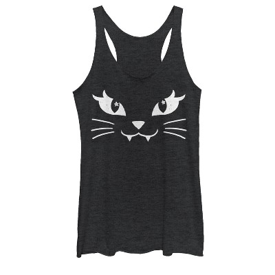 Women's Lost Gods Kitty Cat Face Racerback Tank Top : Target