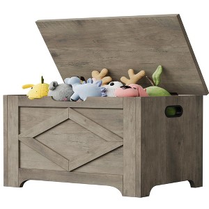homfan Storage Chest, Wooden Storage Bench with Safety Hinges, Easy Assembly, Large Toy Chest for Entryway, Living Room, Bedroom - 1 of 4