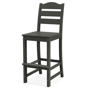 Costway Outdoor HDPE Bar Stool Patio Tall Chair Backrest Footrest All Weather Gray/Turquoise/Black/Navy - 1 of 4