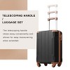 Syemin Luggage Hardshell Luggage Lightweight Durable ABS Suitcases with Double Wheels Expandable 20" Checked Travel Luggage, Brown, 13.6"*8.3"*21.5" - 3 of 4