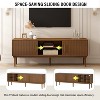 Stylish TV Stand with Vertical Striped Doors, Sliding Door Design,Space-Saving TV Console or Side Cabinet, Solid Wood Legs,Max TV Size 70-79" - 4 of 4