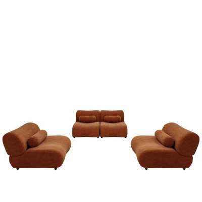 TiramisuBest Black Modular Sofa,Adjustable Headrests,Chenille Sectional,Hidden Legs,Reclining Backrest for Living Room/Bedroom