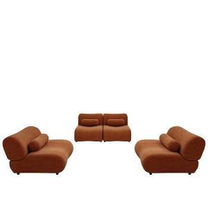 TiramisuBest Black Modular Sofa,Adjustable Headrests,Chenille Sectional,Hidden Legs,Reclining Backrest for Living Room/Bedroom - 1 of 4
