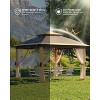 11x11 Pop-Up Gazebo Canopy Tent - Instant Outdoor Shelter with Double Roof & Mosquito Net - Includes 4 Sandbags - Sun Shade for Patio, Backyard, - 3 of 4