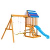 3-in-1 Cedarwood Kids' Swing Set with Slide, Swings & Climber – Durable Outdoor Playset for Backyard & Garden - 2 of 4
