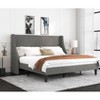 Allewie Bed Frame, Platform Bed Frame with Upholstered Headboard, Modern Deluxe Wingback, Wood Slat Support, Mattress Foundation - 2 of 4