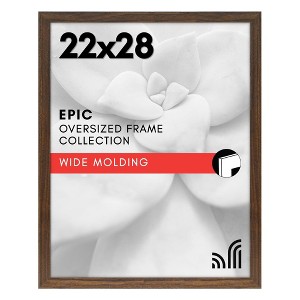 Americanflat 22x28 Poster Frame with Polished Plexiglass - Wide Picture Frames Made of Engineered Wood - Epic - Mahogany - 1 of 4