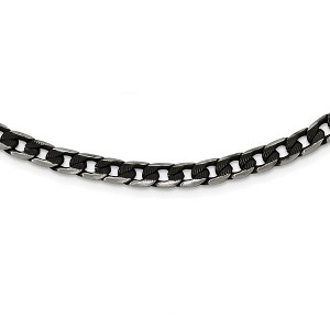 Black Bow Jewelry 6.75mm Stainless Steel & Black IP-Plated Curb Chain Necklace, 24 Inch - 1 of 4