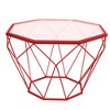 LeisureMod Malibu 23" Octagon End Table with Glass Top - 2 of 4