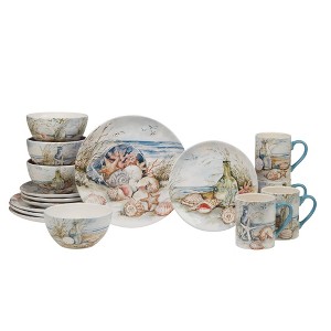 16pc Coastal Landscape Dinnerware Set - Certified International - 1 of 4