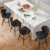 Arceso 26 Inch Swivel Bar Stools Set of 2, Counter Height Bar Stools with Back, Upholstered Counter Stools, Faux Leather with Stitching, Metal Legs - 3 of 4