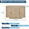 Fluted Sideboard Buffet Cabinet, 47 In Coffee Bar Storage Console Cabinet with Arched Sliding Doors 4 Drawers for Living Dining Room,Natural - 2 of 4