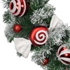 Northlight Frosted Pine Artificial Christmas Wreath with Swirled Candy Ornaments, 24-Inch - 4 of 4