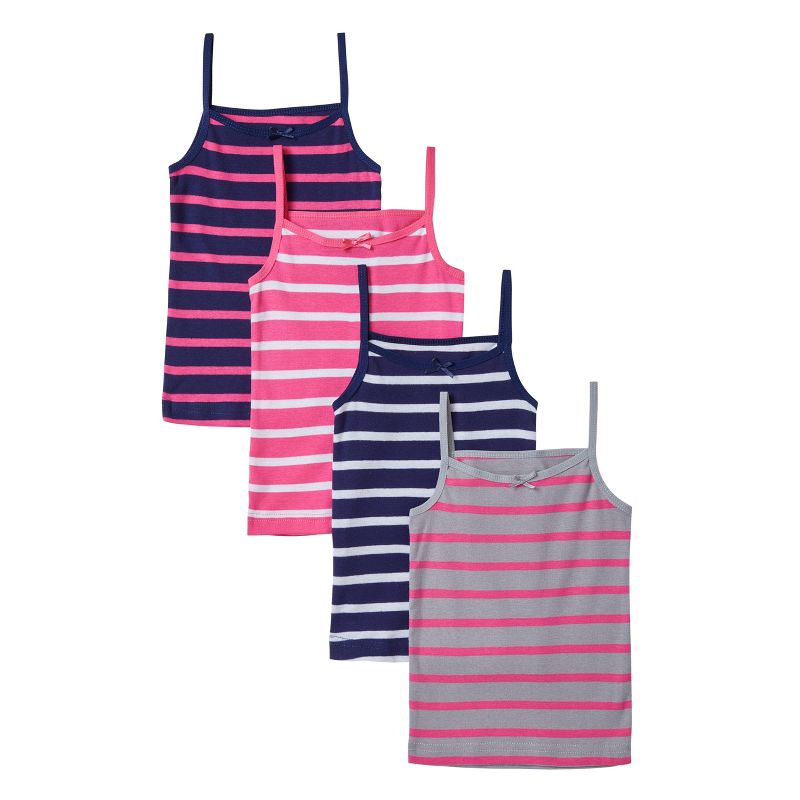Sportoli Girls Ultra Soft 100% Cotton Tagless Cami Undershirts 4-Pack, 1 of 7
