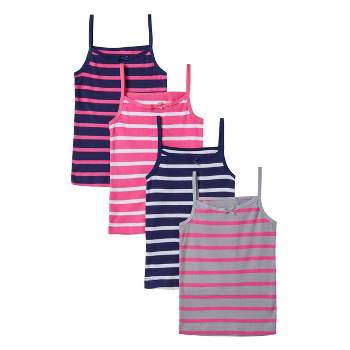 Sportoli Girls Ultra Soft 100% Cotton Tagless Cami Undershirts 4-Pack