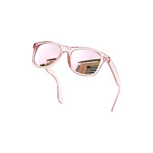 Attop Polarized Sunglasses Retro Square Design Sunglasses UV400 Fashion, Transparent Pink - 1 of 4