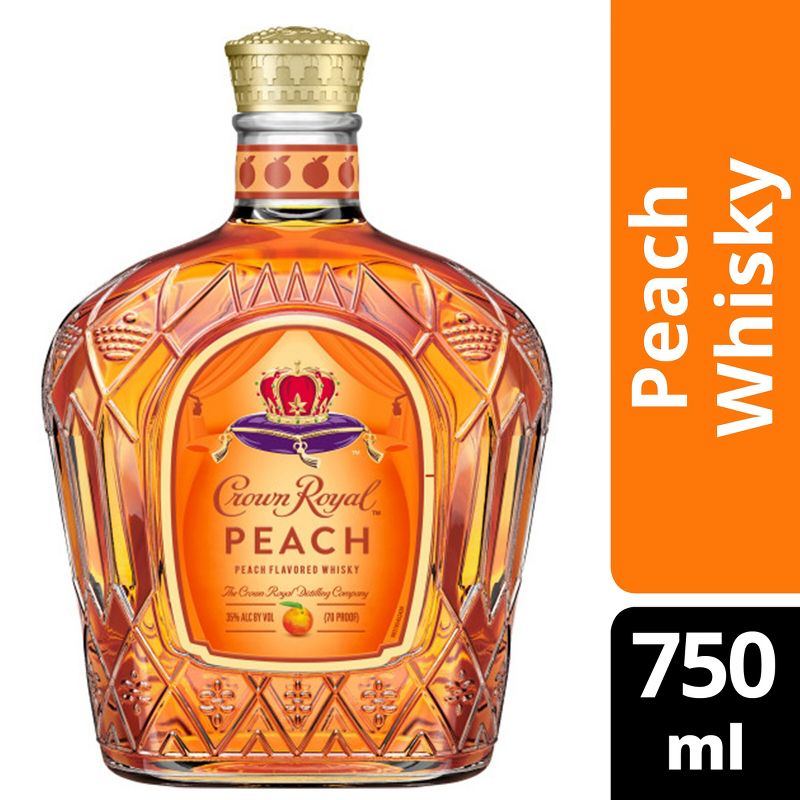 Crown Royal Peach Flavored Canadian Whisky - 750ml Bottle, 1 of 9