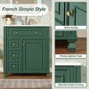 Kumasinova 30" French-Style Bathroom Vanity with Ceramic Sink,Storage Cabinet with Tip-Out Drawer & Elegant Carved Details for Bathroom - 4 of 4