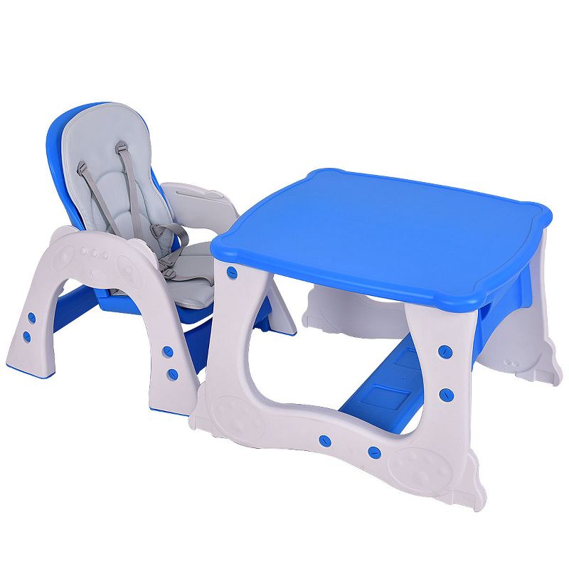 Costway Baby High Chair 3 in 1 Infant Table and Chair Set Convertible Play Table Seat Booster Toddler Feeding Tray, 3 of 9