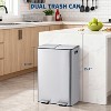 Dual Trash & Recycle Bin, 16 Gal (2×30L) Stainless Steel Kitchen Garbage Can - Odor-Resistant with Lid, Inner Bucket & Quiet Step Pedal, for Home - 2 of 4