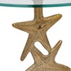 Coastal Accent Table - Metal & Marble - Metallic Finish - Stylish Side Table for Home, Office, Bedroom, Living Room - 25" Gold - 4 of 4