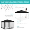 10 x 10 FT Pop Up Canopy, 3 Height Adjustable Instant Canopy with Mosquito Netting, Heavy Duty Sun Shade for Patio, Backyard - 3 of 4