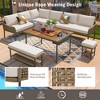 Whisen 6-Piece Patio Furniture Set, L-Shaped Outdoor Sectional Sofa Set with Acacia Wood Table and Ice Box - 3 of 4