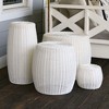 Handwoven Resin Barrel Side Table - 2 of 4
